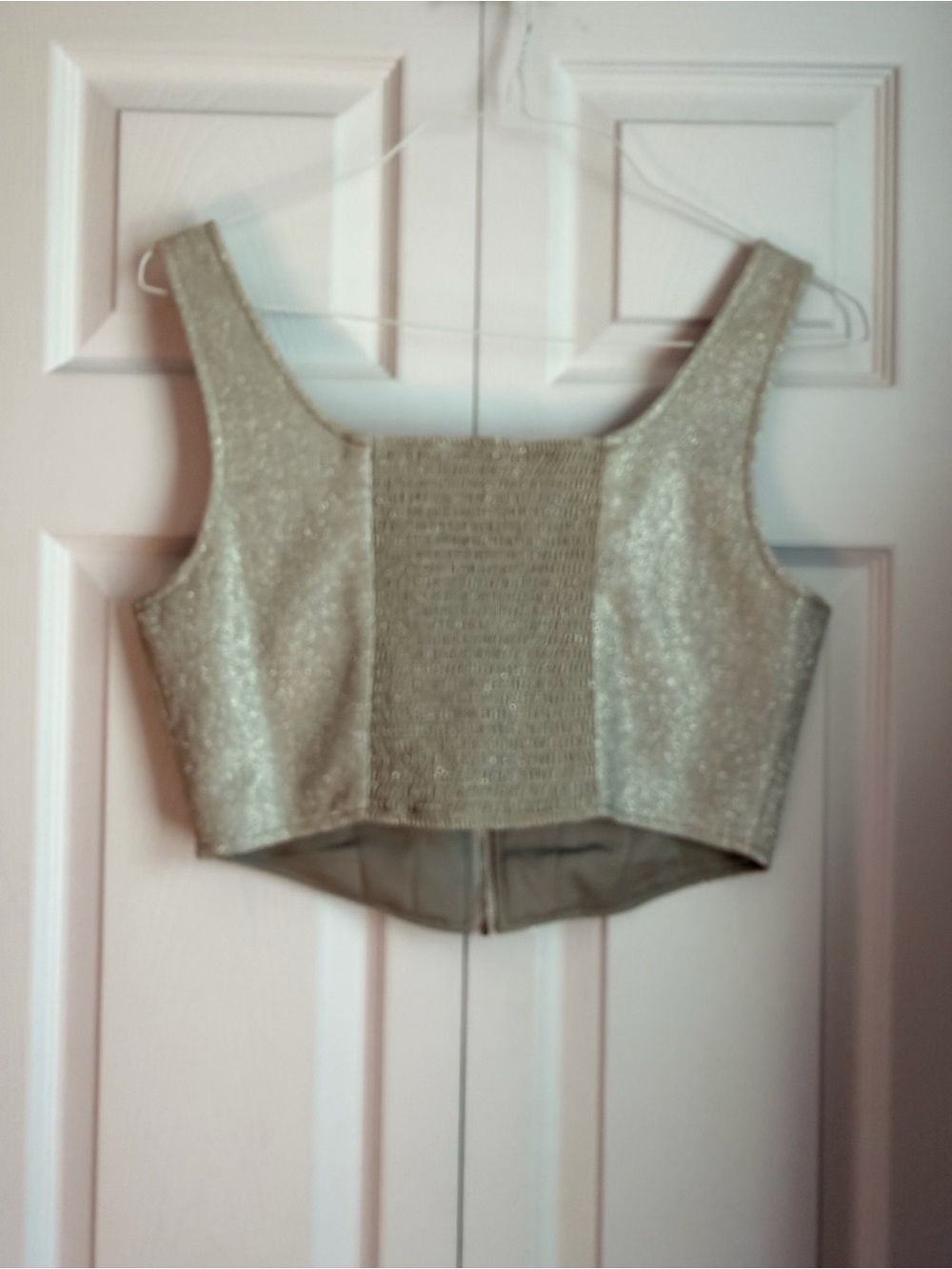 Wayf Metallic Zip-Front Corset Tank - Picture 3 of 4
